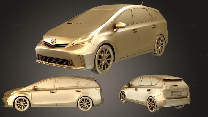 Автомобили и транспорт (Toyota Prius V 2012, CARS_3684) 3D модель для ЧПУ станка